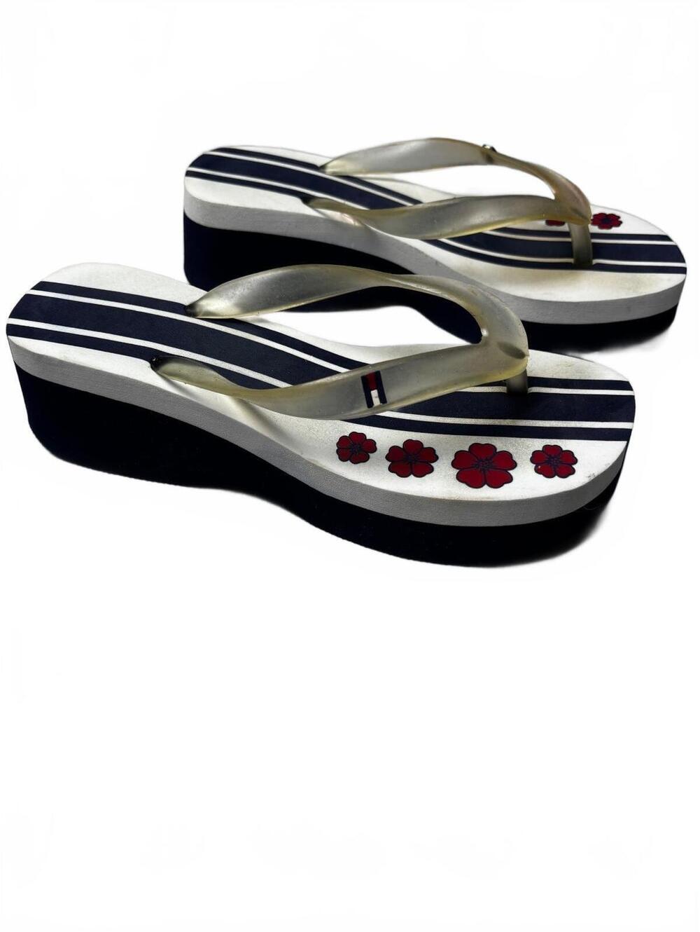 Tommy Hilfiger Women's Platform Flip Flop Sandals with Red-2 - Picture 3 of 8